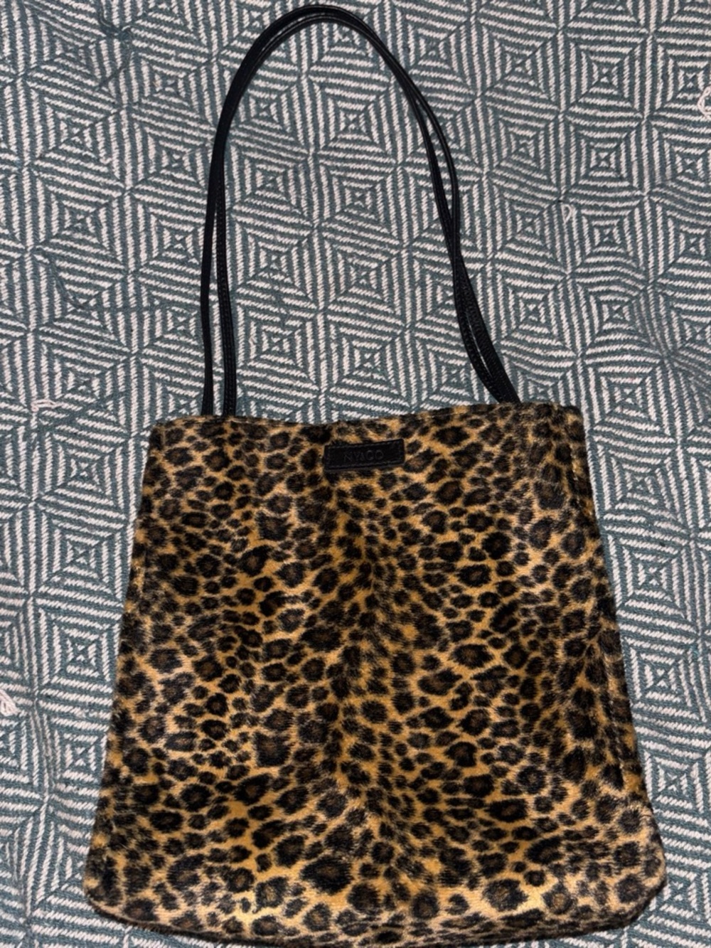 New York & Company Leopard Print Tote in Tan and Black